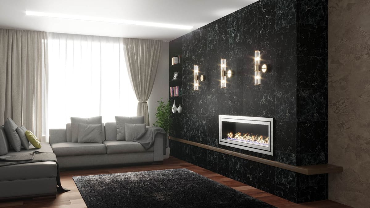 Биокамин "Русский огонь" Стенли 1500V встраиваемый с защитным и декоративным стеклом по цене 69 350 руб.