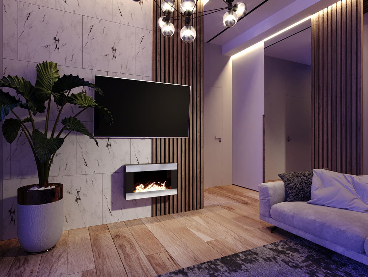 Биокамин "Русский огонь" Модерн 650N настенный с декоративным стеклом (стемалитом) по цене 30 250 руб.