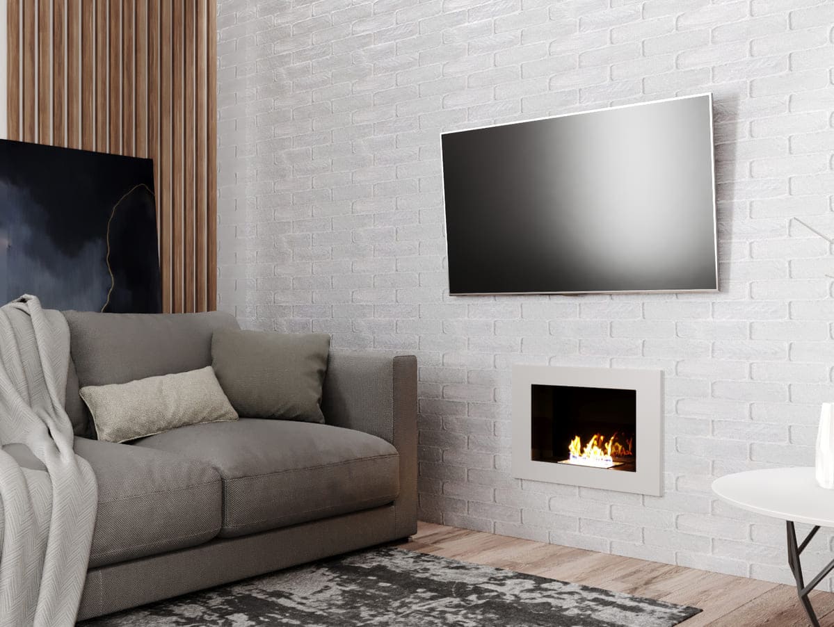 Биокамин "Русский огонь" Лайт Бланк 550V с декоративным стеклом (стемалитом) по цене 17 450 руб.