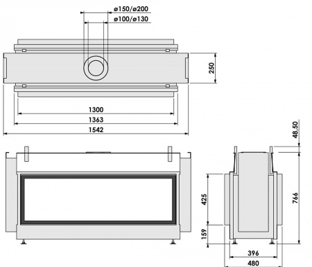 Газовый камин BellFires Horizon Bell Large Tunnel Газовый камин BellFires Horizon Bell Large Tunnel