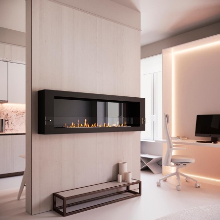 Биокамин SteelHeat WALL GRAND 1800 черный по цене 71 190 руб.