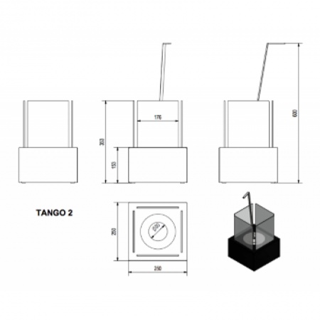 Биокамин Kratki TANGO 2 черный Биокамин Kratki TANGO 2 черный по цене 13 050 руб.